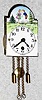  C.1955, German, Wintermantel, Mini Pendulette, THE LOVERS, with porcelain dial, one day duration, running. 