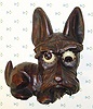  C.1948, German, Oswald, Molded Composition, SCOTTY dog, one day, eyes roll 'round to indicate the time. 