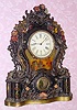  C.1850, William S. Johnson, New York, 8-day time/strike iron front shelf clock, with SUPERIOR decorations. 