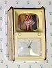  C.1955, German, Goldbuhl, Plastic cased novelty clock in the shape of a mid century console TV,