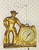  C.1940, United Electric Clock Corp, Brooklyn, NY, COWBOY, 110v, timepiece, cast metal cowboy, with rotating lasso turning on top of the clock. 