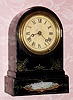  C.1875, Terry Clock Co., Waterbury, Conn , No. 31, Black and Gilt , round topped mantel clock, 8-day time and strike. 