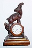  C.1876 [dated case], Mini Black Forest, Mountain Goat and Kid, with English fusee watch in a walnut bezel with coin silver rear cover with date and Paris Exhibition. 