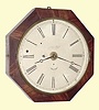  C.1848, Marine Clock Mfg Co., New Haven, Conn, USA, large octagon time and strike wall clock, mahogany veneer with original dial, hands, movement and super label. 