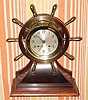  C.1949, Chelsea Clock Co., Boston, MARINER , 4.5" dial, sometimes called the Yacht Wheel model, 8-day Ship's Bell strike, serial No. 553733. 