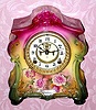  C.1904, Ansonia Clock Co., NY, "La Fontaine" , 8-day time/strike porcelain mantel clock, with open escapement. 