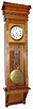  C.1910, Wm L. Gilbert Clock Co., Winsted, Conn, Regulator No. 12, Hanging, oak cased jeweler's regulator, 8-day with center seconds and maintaining power, 1-weight, direct drive. 