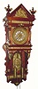  C.1900, Ansonia Clock Co., NY, "ANTIQUE HANGING" , 2-Weight, 8-day, time and gong strike wall clock in mahogany. 