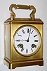  C.1880, French, Samuel Marti, SHIP'S BELL Carriage clock, the gilt case with rope trim at all corners, top and bottom, a pull cord out the bottom for synchronizing the strike. 