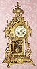  C.1897 German, Gustav Becker, No. 1,286,547, 8-day time/strike rococo gilt brass and onyx case mantel clock. 