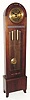  C.1920, German, Dark Oak Tall Clock, 2-weight, 8-day with ting-tang strike on rods. 