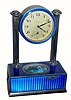 C.1940, Swiss, Sterling Silver and enamel, 8-Day Singing Bird Alarm Clock, singing at will or if you set the alarm. 
