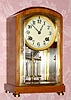  C.1914, Waterbury Clock Co., Waterbury, Conn., "Trouville" , 8-day time/strike crystal regulator mantel clock.