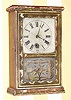  C.1855, Silas B. Terry, Terryville, Conn., 30-hour cottage timepiece with a ladder type movement with the spring outside the back plate.