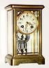  C.1900, French, Japy Freres, 4-Glass Crystal Regulator, small size, with 2.7" dial, and small 2-vial pendulum. 