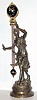  C.1890, French, Patinated Spelter Mystery Swinging Timepiece , or Swinger, the elaborate figure "Fleurs de Printemps", par Levasseur. 