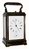  C.1890, French, Drocourt (signed movement), brass Gorge cased carriage clock, time, strike, repeat and alarm, as-found, from storage. 