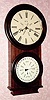  C.1867, B. B. Lewis, Bristol, Conn, Lewis Calendar No. 2 , probably made for L. F. and W. W. Carter, but there is not enough label left to tell; 2-weight, 8-day time+calendar in a rosewood case with grained bezels. 