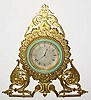 C.1890, Swiss for the London market, engraved and gilt strut clock, with a jeweled lever, rear wind and set movement. 