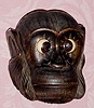  C.1928, German, Oswald, Carved Wood MONKEY, one day novelty, time indicated by the position of the eyes. 