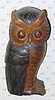  C.1928, German, Oswald, Carved Wood WISE OWL, one day novelty, time indicated by the position of the rolling eyes. 