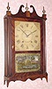  C.1828 Ephraim Downes, Bristol, Conn, 30-hour, 2-wt, time and strike, wood movement, pillar and scroll shelf clock. 