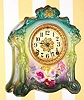  C.1914, Ansonia Clock Co., Royal Bonn, "La Scarpe" , 8-day time/strike porcelain mantel clock.