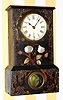  C.1845, Terry and Andrews, Bristol, Conn., 8-day time/strike papier-mache mantel clock. 