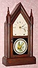  C.1879, Seth Thomas Clock Co., Thomaston, Conn, SHARP GOTHIC, 8-Day time and strike steeple clock, in rosewood. 