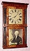  C.1835, Isaac T. Pease, Enfield, Conn, Empire cased split stenciled column and cornice, 30-hour wood works shelf clock. 