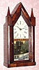  C.1850, Brewster and Ingrahams, Bristol, Conn, STEEPLE clock, 8-day, brass spring, mahogany case. 