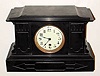 C.1890, Boston Clock Co., Boston, Mass, BELGIAN SLATE black mantel clock, with patent tandem wind 8-day movement, and porcelain dial. 