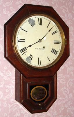 C.1890, Seth Thomas Clock Co., "Drop Octagon 12 Inch", 8-day wall timepiece. — Antique Clocks Price Guide