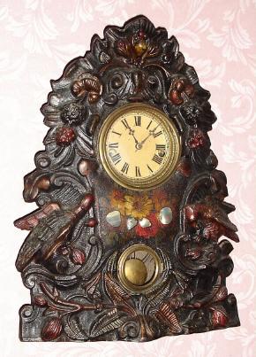 C.1865, Waterbury Clock Co., 30-hour, time/strike iron front mantel clock. — Antique Clocks Price Guide