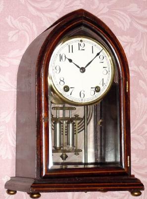 C.1917, New Haven Clock Co., "Theone", 8-day time/strike crystal regulator. — Antique Clocks Price Guide