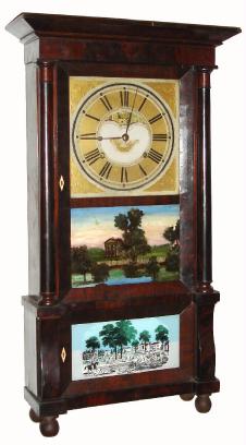 C.1840, Unknown, 8-day, 2-wt, time and strike column cornice shelf clock. — Antique Clocks Price Guide