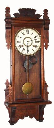 C.1920, William L. Gilbert Clock Co., "Thespian", 8-day time and gong strike wall clock. — Antique Clocks Price Guide