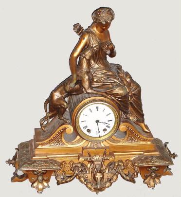 C.1874, Seth Thomas Sons, and Co., New York, "No. 8023", 8-day time and bell strike figural mantel clock. — Antique Clocks Price Guide