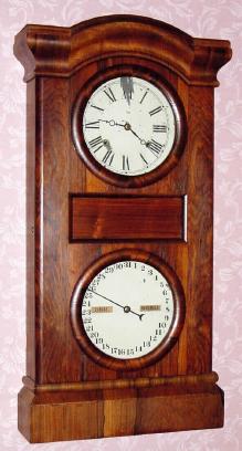 C.1865, Seth Thomas Clock Co., Thomaston, Conn, "Parlor Calendar No. 1", 8-day time and strike 2-weight, double dial, perpetual calendar clock. — Antique Clocks Price Guide
