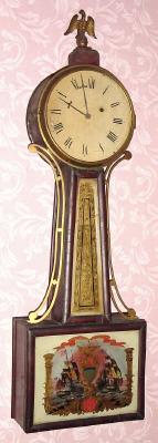 C.1830, Unknown, 8-day weight driven banjo timepiece. — Antique Clocks Price Guide
