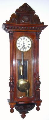 C.1890, German, Kienzle, 2-Wt, Vienna Regulator, in a walnut and veneer case with old top. — Antique Clocks Price Guide