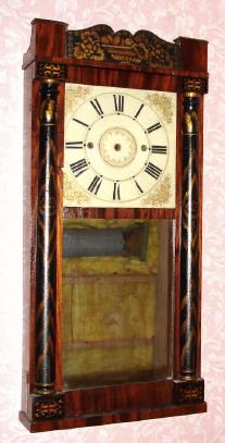 C.1830, Jeromes and Darrow, Bristol, Conn., 30-hour time/strike THIN column and splat shelf clock. — Antique Clocks Price Guide