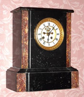 C.1900, French, Vincenti and Cie, 8-day time/strike black marble mantel clock. — Antique Clocks Price Guide