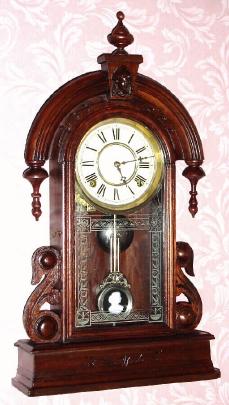 C.1881, Waterbury Clock Co., "Paris", 8-day time and strike walnut parlor clock with restoration. — Antique Clocks Price Guide