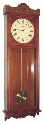 C.1910, Self Winding Clock Co.,  New York, master regulator No. 9, seconds beat pendulum, oak cased, as-found. — Antique Clocks Price Guide
