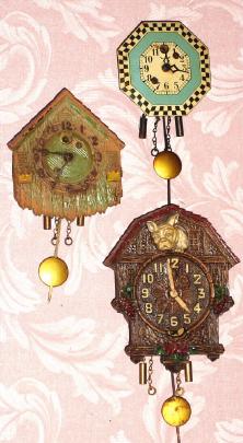 Lot of 3: C.1937 Keebler Clock Co., Chicago, 30-hour novelty timepieces. — Antique Clocks Price Guide