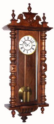 C.1885, German, 2-Wt Vienna Regulator, 8-day wall clock in walnut and veneers, with restorations. — Antique Clocks Price Guide
