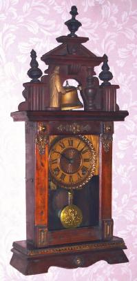 C.1900, German Shelf clock, converted around 1998 in China to be a bell strike "Monk" clock. — Antique Clocks Price Guide