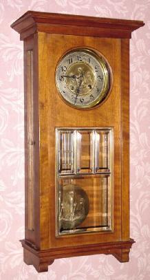 Mixed lot, a C.1880 G. Becker spring movement, serial No. 417529, now in a C.1910 box style case (with some style), and with 4 panes of heavy beveled glass in the door. — Antique Clocks Price Guide