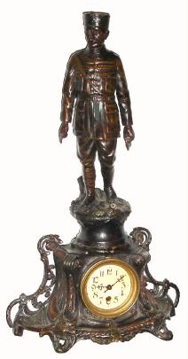 C.1920, German for the French market 30-hour figural timepiece, WWI commemorative. — Antique Clocks Price Guide